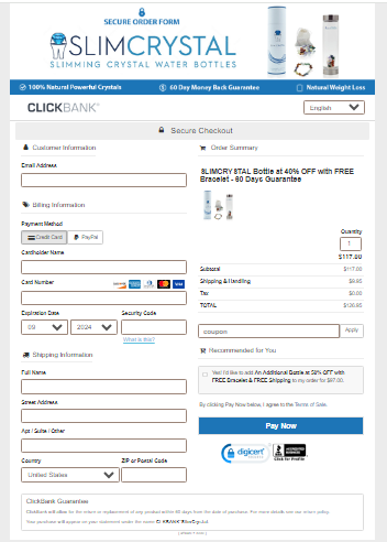 SlimCrystal Secured Checkout Form